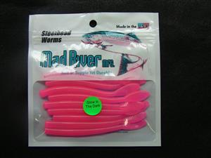 Steelhead Worms: Glow Pink